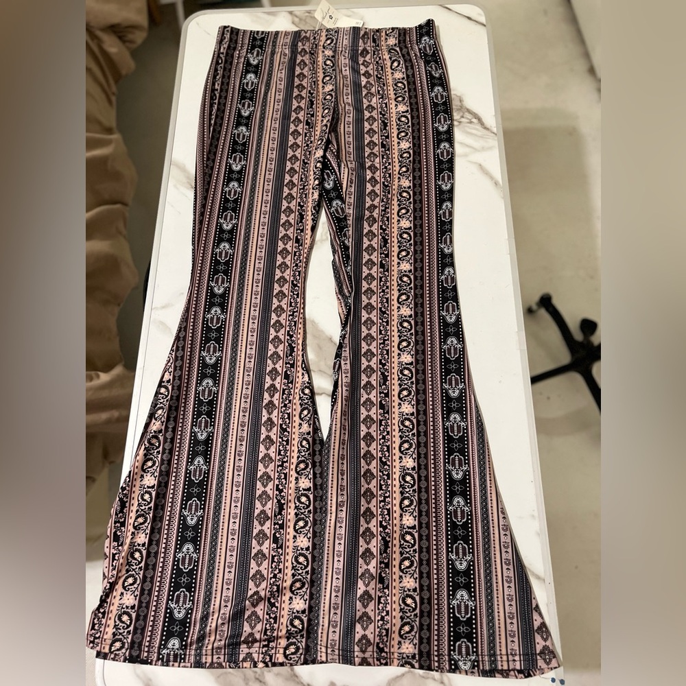 Patterned Flare Pants